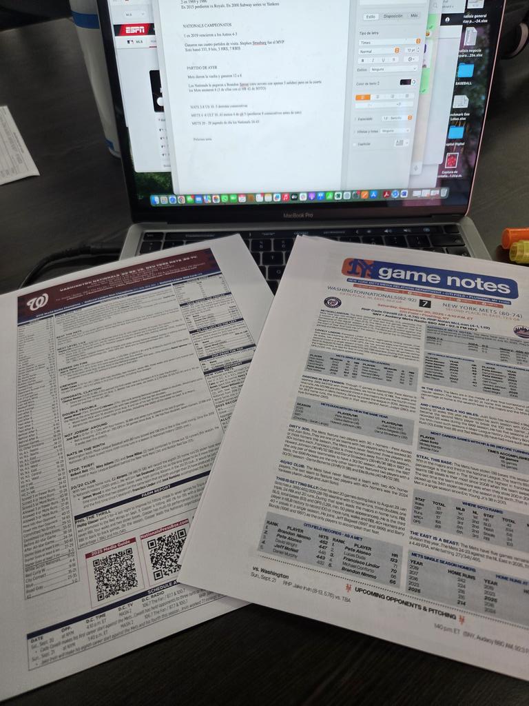 Alistando detalles para el <a href="/Mets/">New York Mets</a> vs <a href="/Nationals/">Washington Nationals</a> con <a href="/Pelotauro/">Gabriel Medina Espinosa</a>

Nos escuchamos a partir de las 14:00 en <a href="/somos_FOX/">FOX</a>