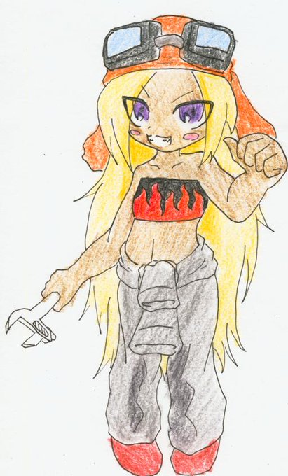 TRPG鋼鉄のユグドラシルにて使用しているPC、メノー=ヴァルガンチェア
弱冠9歳にして2人の従業員を養う天才メカニック少女
商才に長けており無茶な納期やナメた報酬には無邪気に圧をかけることもある
鉄を作るクリエイター能力者で彼女の作るクリーチャーは超強力
下層住みなため若干言葉遣いが厳つい 