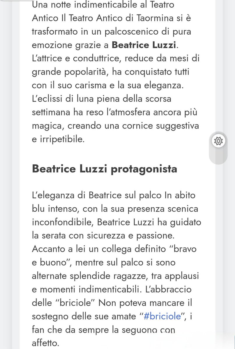 "Palcoscenico di pura emozione grazie e Beatrice Luzzi"... 
"ha conquistato tutti con il suo carisma e la sua eleganza"... 
"con la sua presenza scenica inconfondibile Beatrice Luzzi ha guidato la serata con sicurezza e passione"
Quel che è giusto è giusto! 👏❤️
#briciole