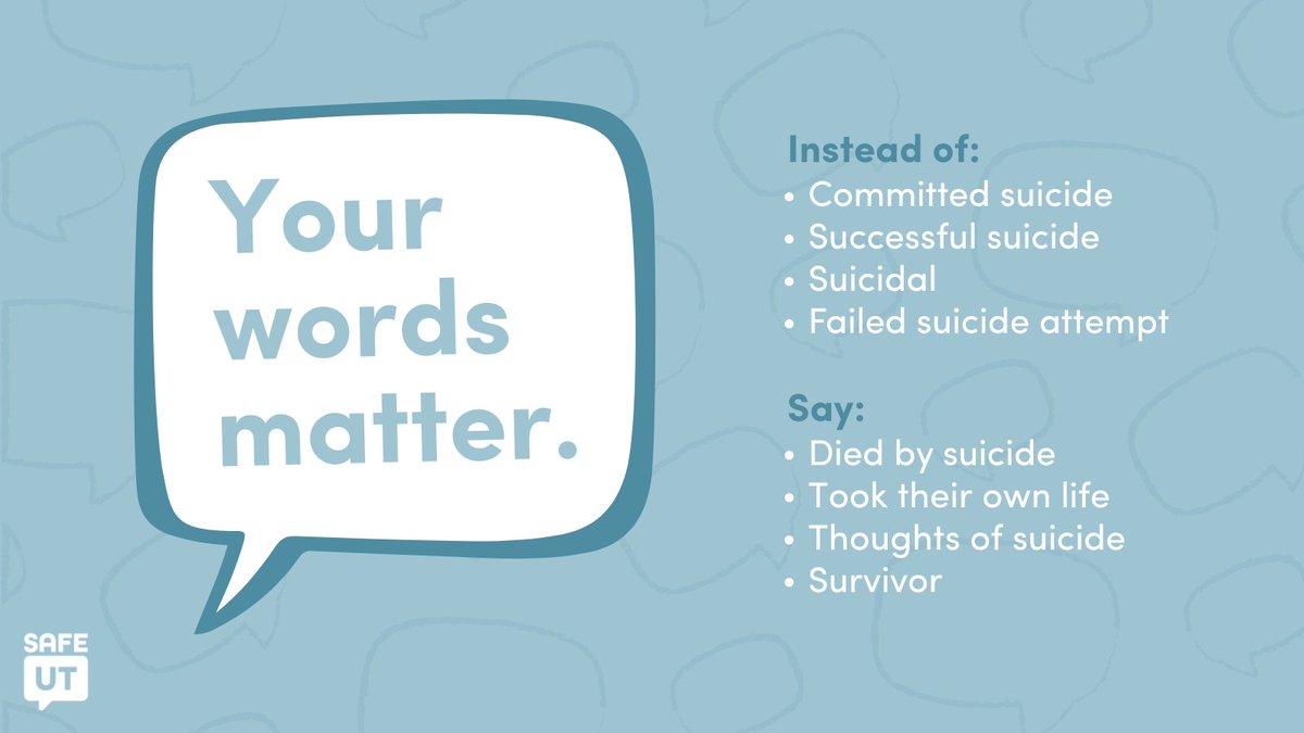 Your words matter, especially when talking about suicide  🧠💬

As we continue to work towards breaking the stigma of mental health, it's important to remember that how we communicate about suicide is crucial.