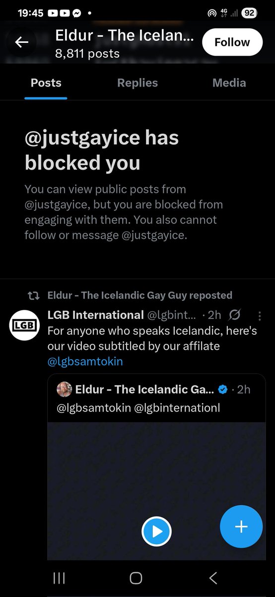 I am proud this stupid hateful fokker blocked me! He was the founder of lgb alliance in Iceland! Eldur is a hateful transphobic scum!