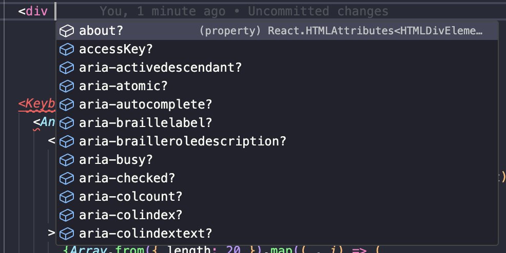 The aria prop spam in intellisense is slowly radicalizing me against accessibility.