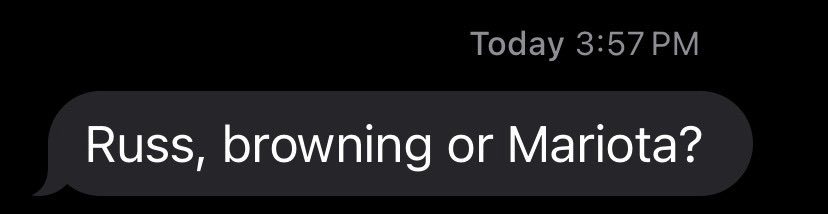 What a sad text to have to send in Week 3 lmao