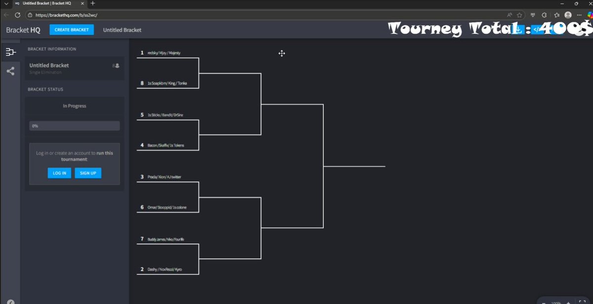 $400 TOURNEYYY | Hosted By <a href="/SoloJossh/">SoloJossh</a> |