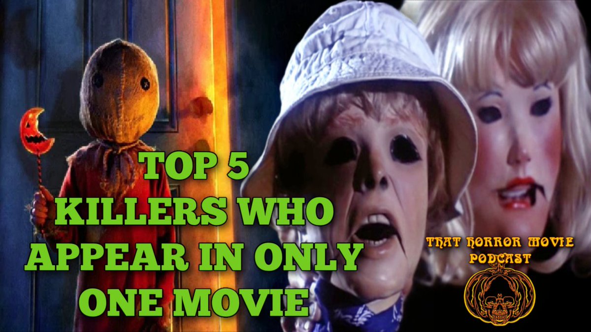 Check out our Top 5 Killers That Appear in Only One Film! Let us know your top 5! youtu.be/lW8BtKQA2XM #trickortreat #horror #HorrorMovies #touristtrap #slasher #vhs #HorrorCommunity #horrorfamily