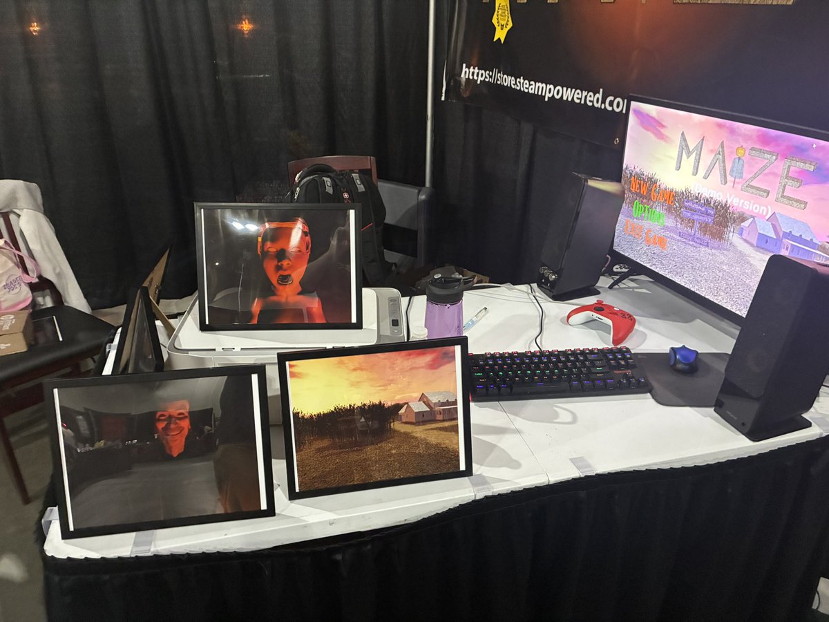MAiZEGame2025's tweet photo. Stop by booth 525 at HorrorCon Los Angeles for a free play test and Steam Key! #HorrorConLA https://t.co/kE2cvtVyoU