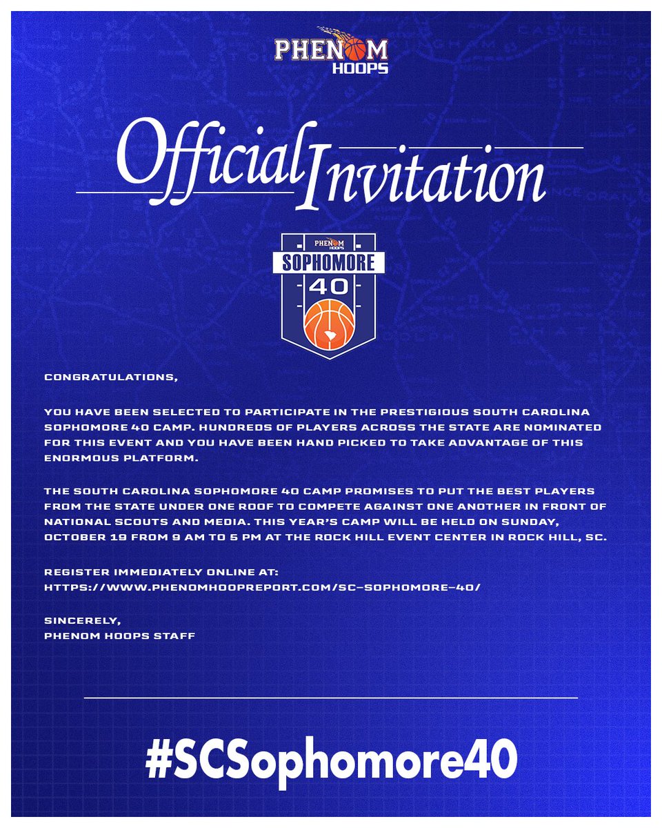 Appreciate the Invite <a href="/Phenom_Hoops/">Phenom Hoop Report</a> !! Ready to compete.
<a href="/PalmettoPrideBB/">Palmetto Pride Basketball</a> <a href="/GamecocksBball/">Sumter Gamecocks Boys Basketball</a> 
<a href="/AndrewBaxleySC/">Andrew Baxley</a> <a href="/PrepHoopsSC/">Prep Hoops South Carolina</a> 
<a href="/CoachMB704/">Mike Brown</a> <a href="/coachbdunlap/">Brion Dunlap</a> <a href="/coachadams_1/">Coach Adams</a> <a href="/Coachwoods_/">Tre Woods</a>