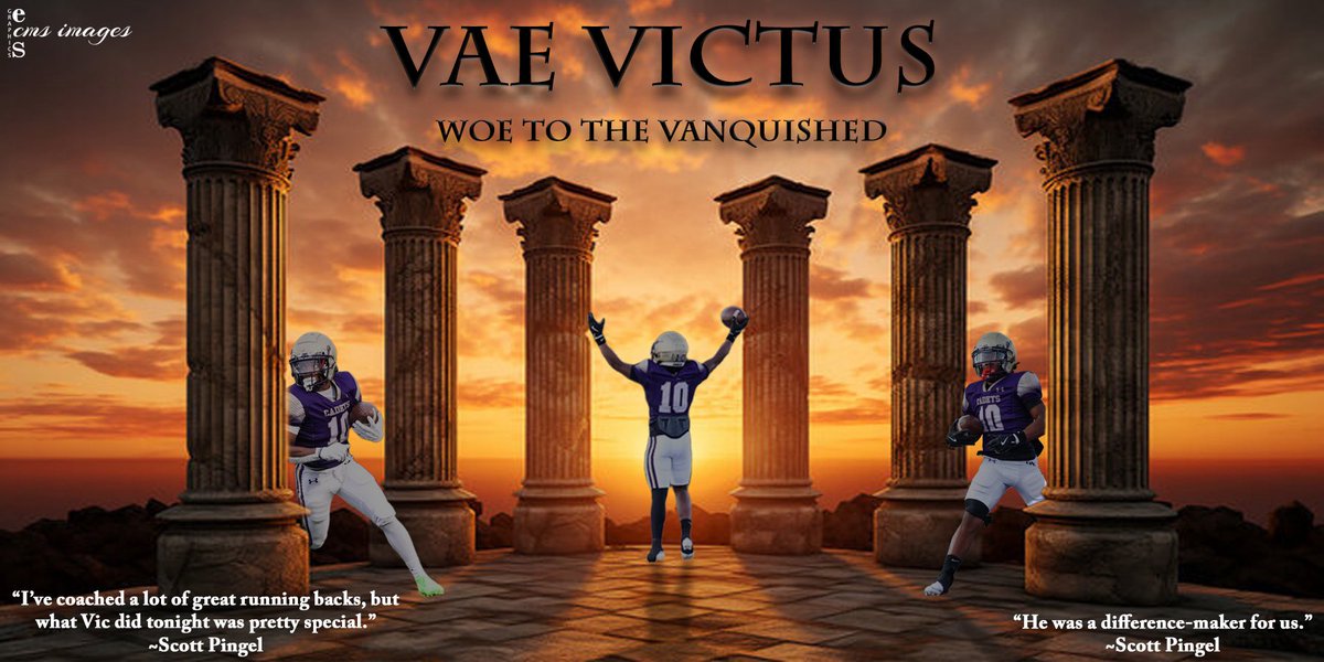 “To the Victor Go the Spoils”
Cadet Sr. running back, Victor Williams III (10) puts on a defensive conquering performance against the De Smet Spartans on Friday night!  Williams w/283 yards rushing on 9 carries (31.4 YPC) &amp; 3 TD’s, along w/1 reception for 7 yards &amp; another TD #VW
