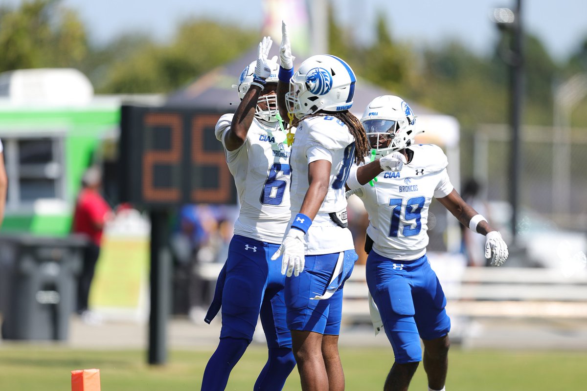 FSUBroncos's tweet image. Final: Broncos defeat ECSU 51-8 for the Down East Classic!!🐴💙🤍🏈