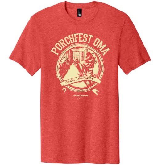 Check out this year's Porchfest OMA shirt! #GBR 

You can find this and other festival items for purchase at the Market Stage from 11am to 6pm on Sunday, October 5th. 

#PorchfestOMA #PorchfestOmaha #PorchfestOMA2025
#PorchfestOmaha2025 #livemusic
#omaha #gobigred #huskers