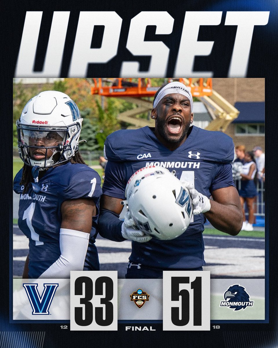Hawks couldn't be stopped 😤

No. 18 <a href="/MUHawksFB/">Monmouth Football</a> defeats No. 12 Villanova, 51-33. 

#FCS