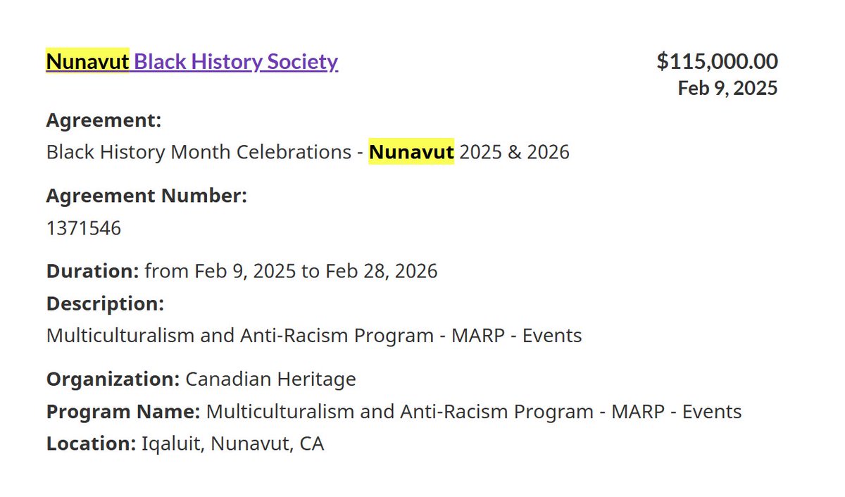 CanTrueCrime's tweet image. 85% of Nunavut is indigenous

But the Nunavut Black History Society needs $115, 000 for anti-racism events🤨