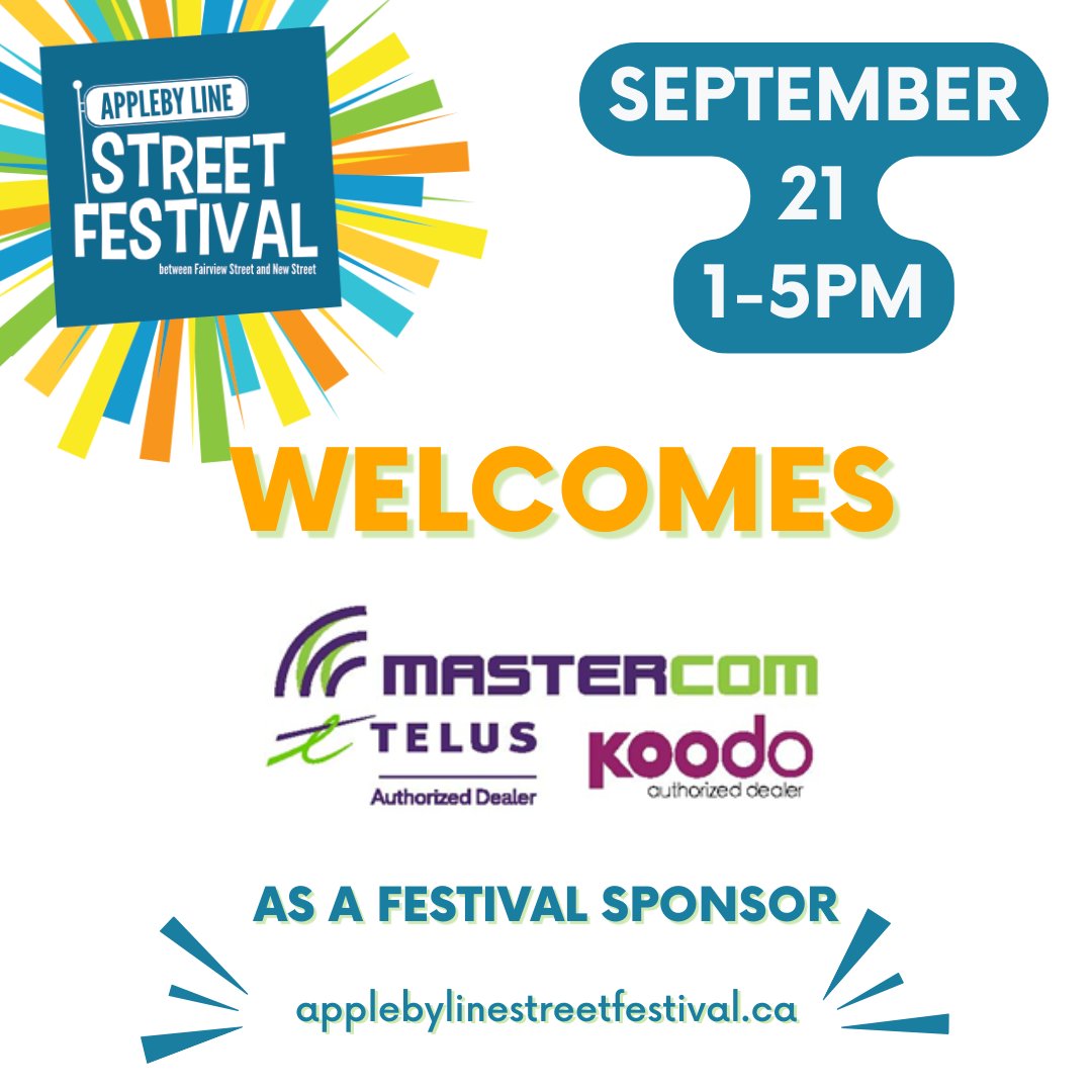 📡 Excited to welcome Mastercom as a sponsor of the Appleby Line Street Festival! 🎉 Experts in reliable two-way radio communication, keeping people &amp; events connected. Join us Sunday, Sept 21 from 1–5 pm! 👉 mastercom.ca #BurlON #ALSF2025