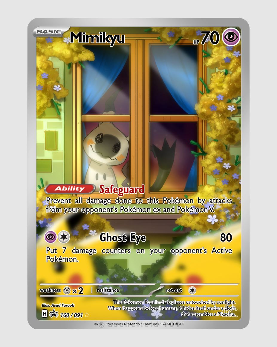 asadfarook's tweet photo. Mimikyu illustration + concept card 

#illustration #tcg #mimikyu #pokemon #pokemontcg #ポケモン #ミミッキュ #artistsontwitter https://t.co/0o8MBicsTU