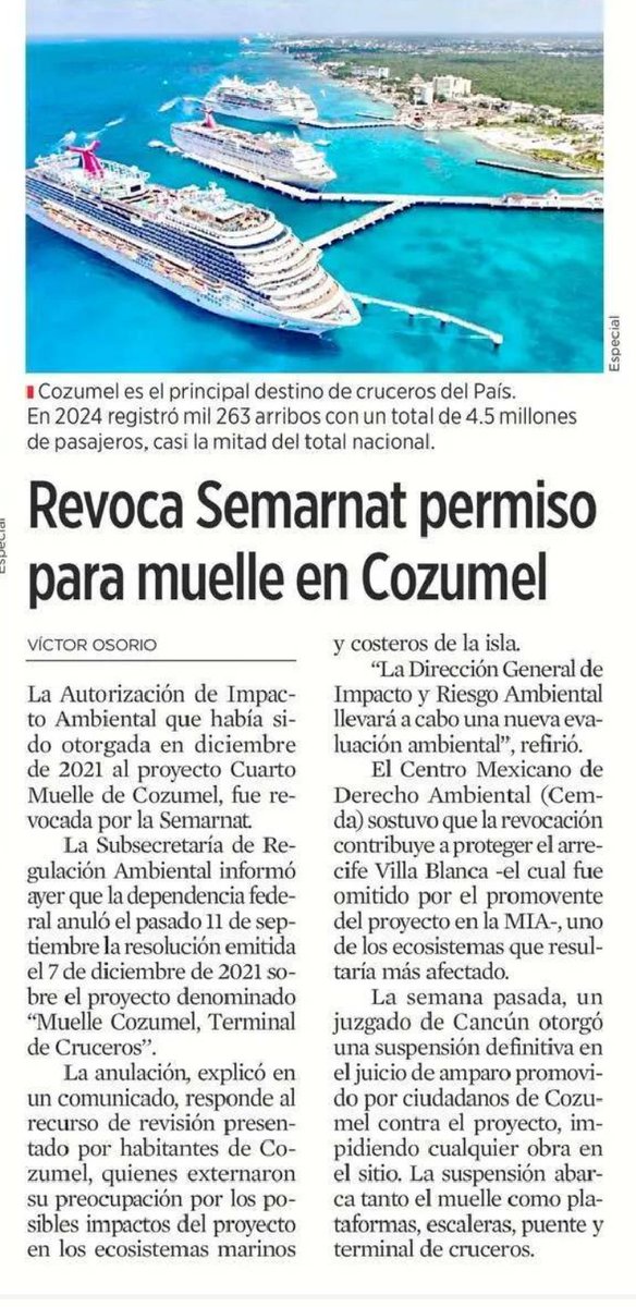 Cada vez que gana la sociedad me da gusto, pero ¿qué lleva a <a href="/SEMARNAT_mx/">SEMARNAT México</a> emitir permisos y luego revocarlos? ¡Debe existir un responsable!
<a href="/Reforma/">REFORMA</a>