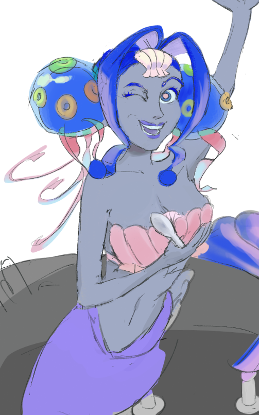 D4rween's tweet photo. cereal mermaid guin (wip) #KnightsOfGuinevere https://t.co/995tUGqarj