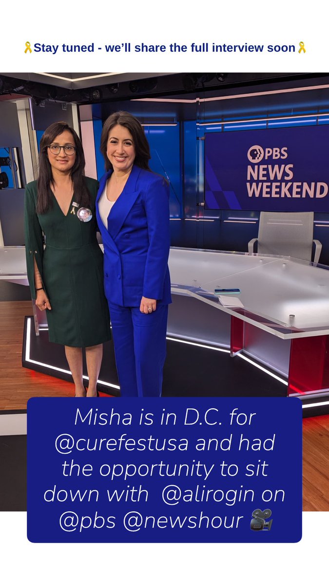 NeevKolteFND's tweet photo. Misha is in D.C. for @CureFestUSA &amp; had the opportunity to sit down with @AliRogin on @PBS @NewsHour 🎥 Full clip coming soon… https://t.co/xAPF7NrlV4