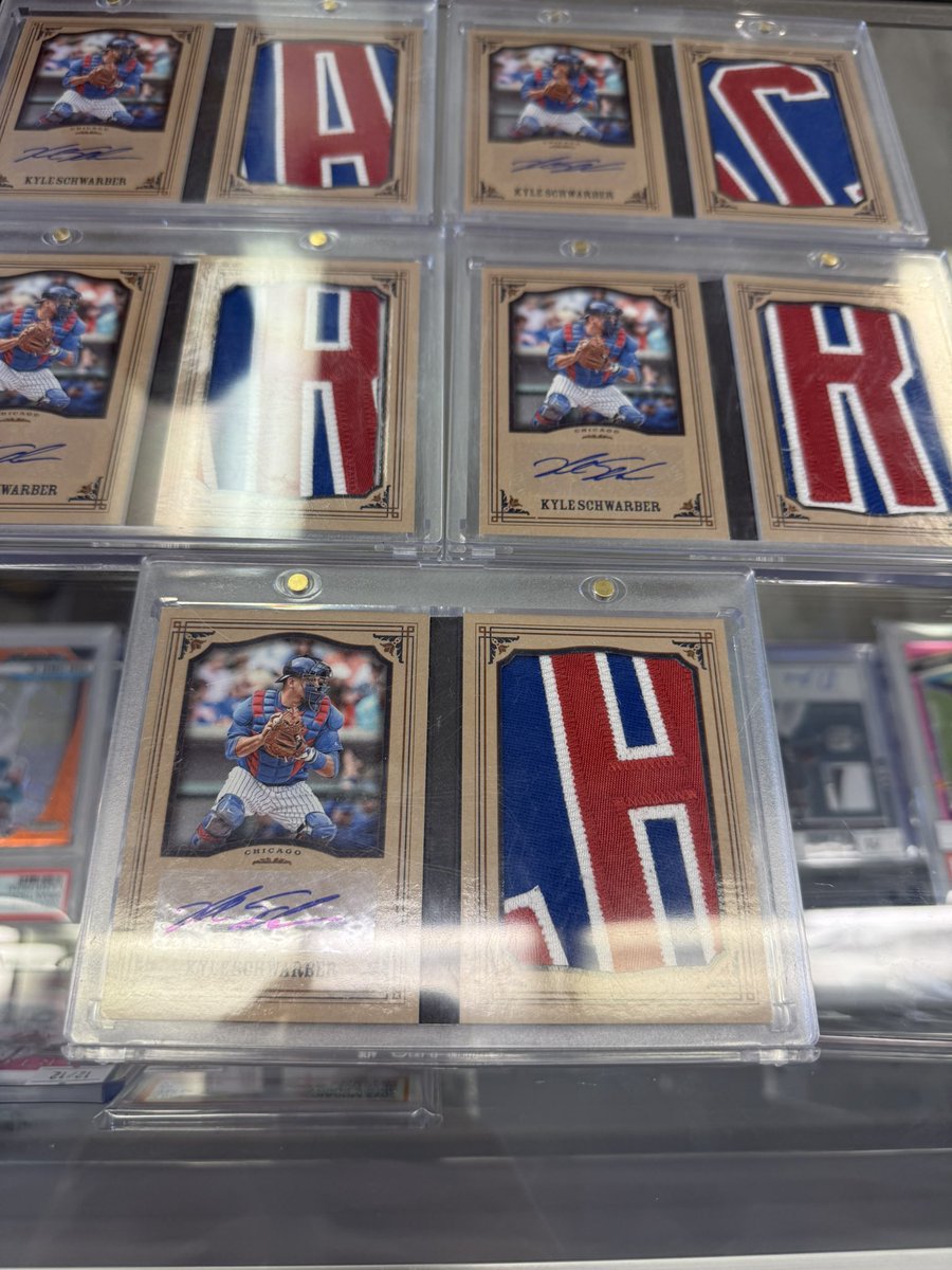 Local customer here trying to complete the name plate jumbo booklet from Kyle schwarbers rookie year! He’s about 10 years old and is so excited to try and complete this! Any help for finding the final 4 would be greatly appreciated! 
Let’s complete this for the kid!
