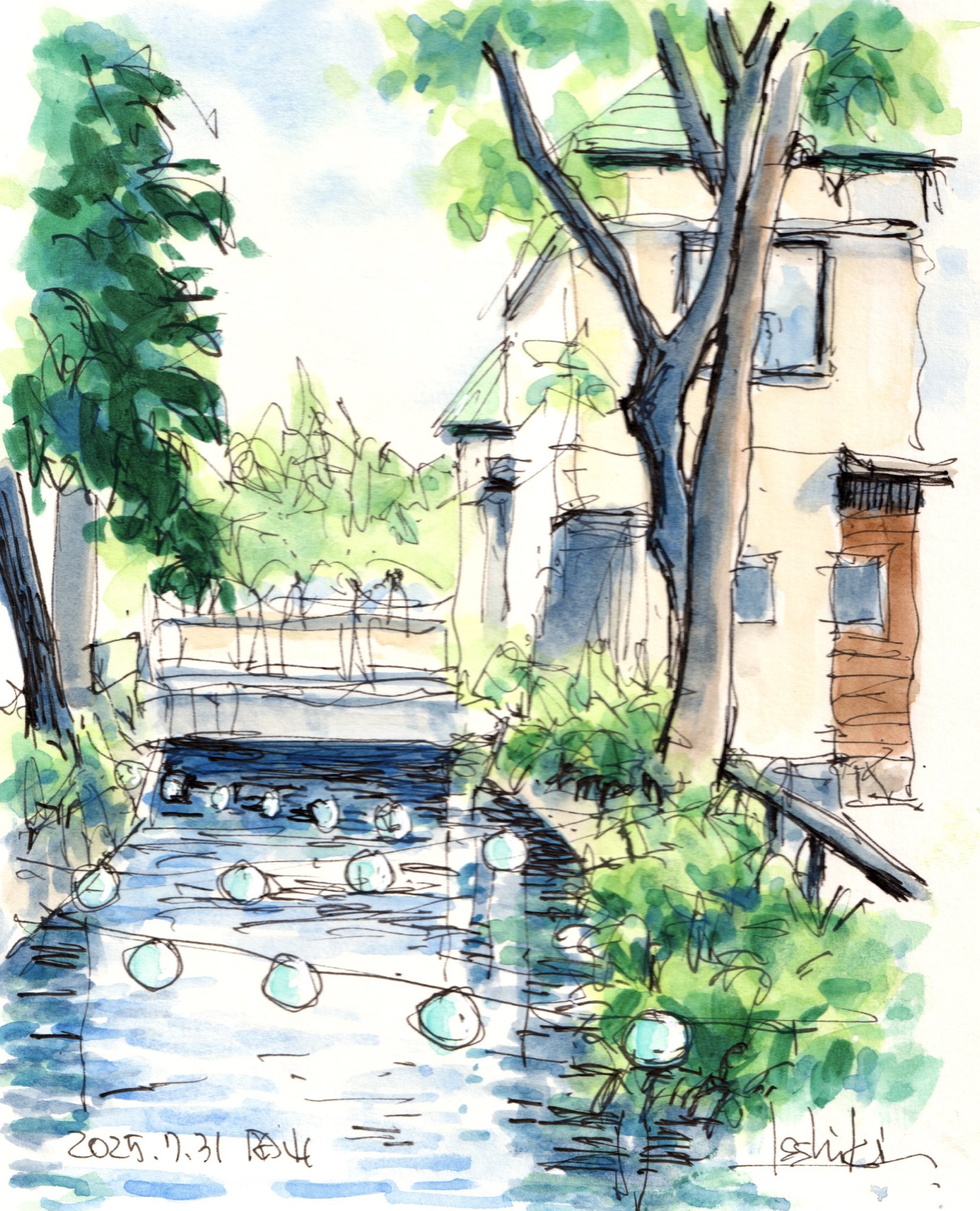 水彩ペン画 タイトル「交感-koukan-」 ペン水彩画 - Search / X