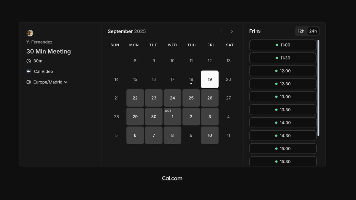 opensourceblend's tweet image. After networking more within my circle, I realized I needed a way for people to book time with me, whether for career advice or just random chats.
@calcom is perfect: simple to use AND open source!!!