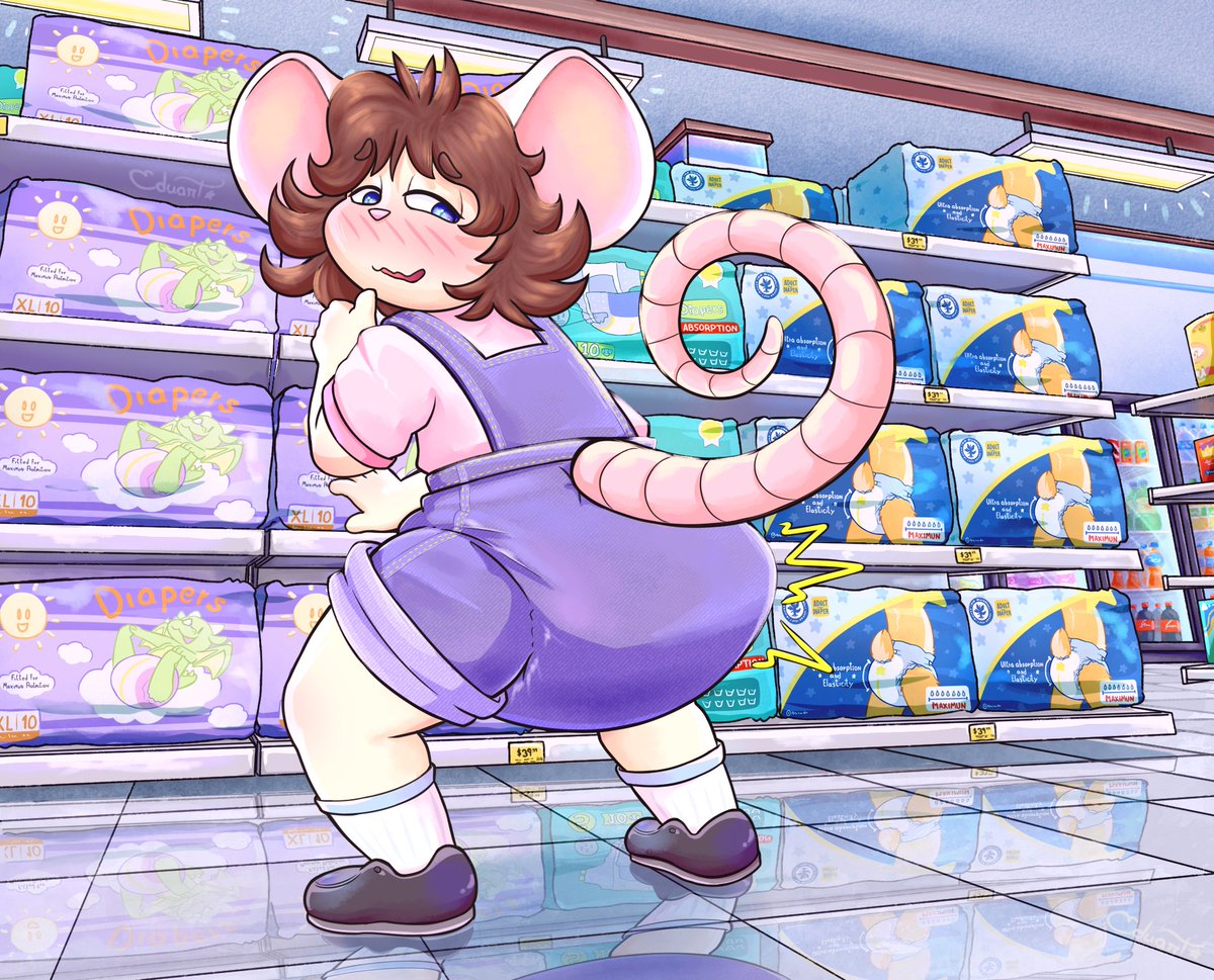 Commission completed for little <a href="/LittleGhostXZ/">LittleGhost🥺</a> 🌟😊

an adorable scene to draw❤️~ it’s so sweet to see the little ones who think they’re grown-ups try to do a simple adult task before completely filling their diapers~ clearly it’s an impossible challenge for this little mouse~😌