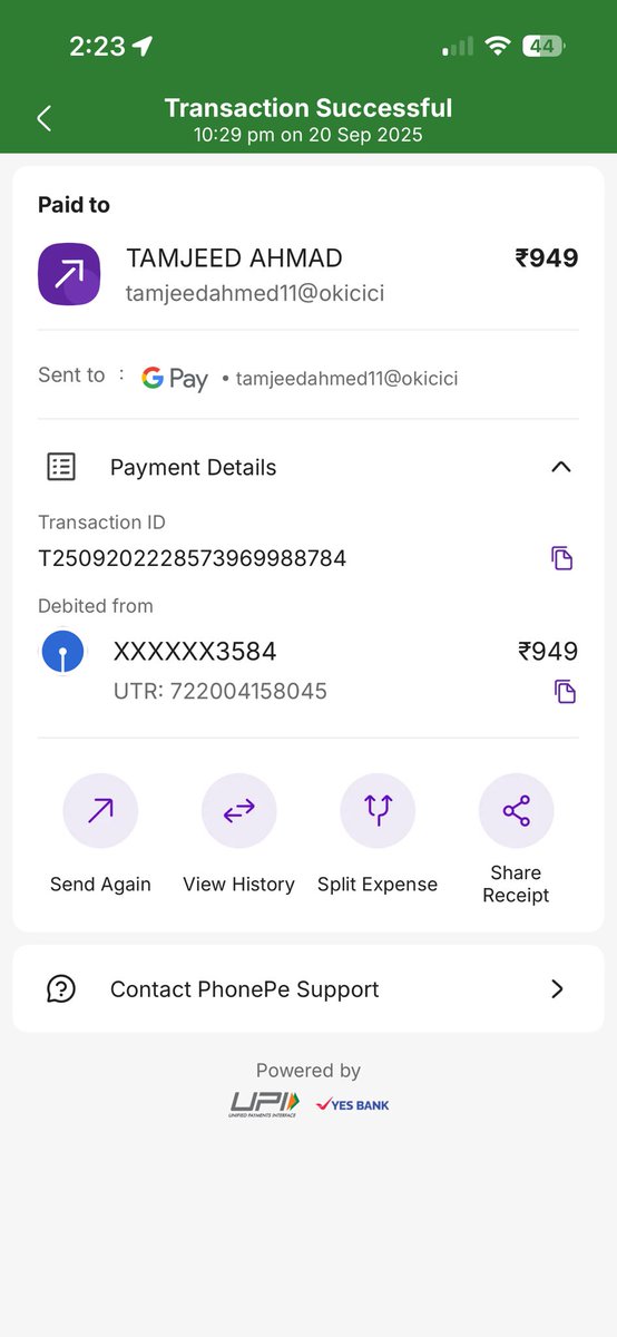 btwitsjyotsna's tweet photo. See proofs @Olacabs #scam is driver ne 711 ki payment ke mujee 949 ruppes liye or club ke samne tamasa banaya isne teej teej chila ke 711 ruppes mai de rhi thi per isne extra demand ki or 949 jabardasti liye mujse @ola_supports https://t.co/LYtZJ1vpaI