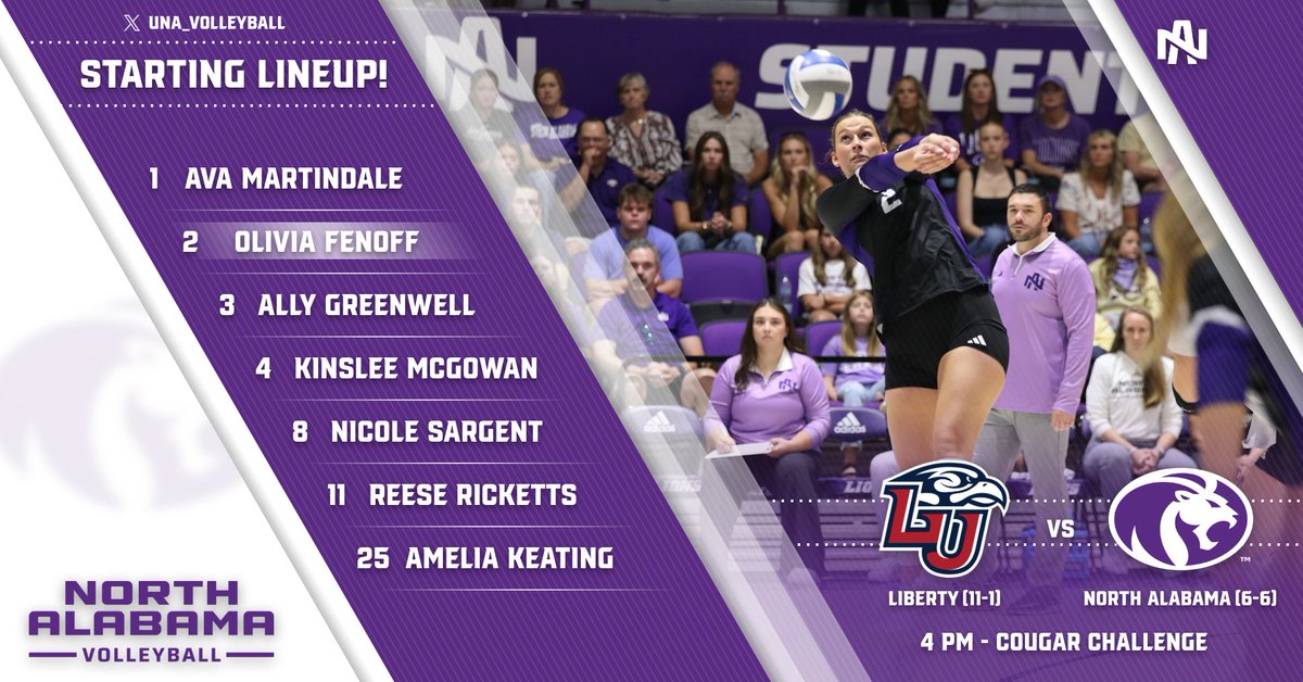 Ready for another round of volleyball! 🔥

Starting lineups against the Lady Flames!

#RoarLions🦁