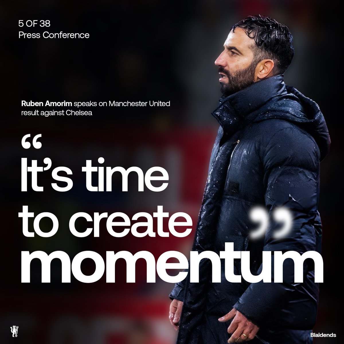 Ruben Amorim speaks after the win against Chelsea.