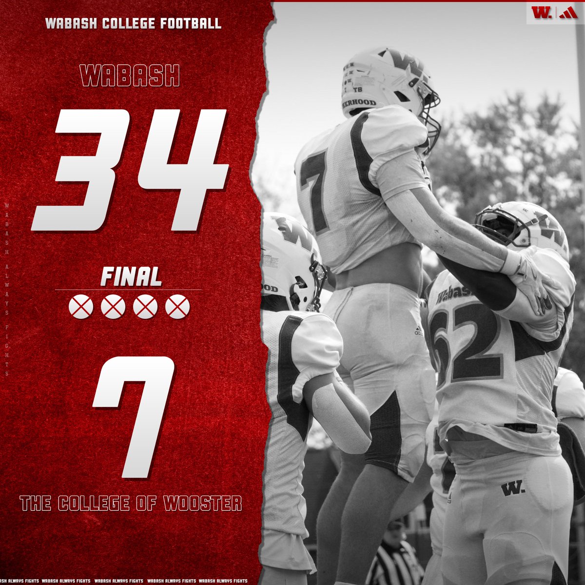 Wabash College Football (@wabashfb) on Twitter photo Add it to the W column!
#WAF Add it to the W column!
#WAF