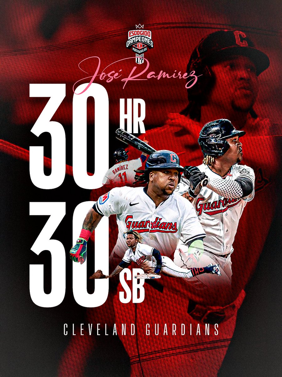 🔥🦁 ¡José Ramírez lo hizo otra vez!
El nuestro alcanza la histórica marca de 30 HR y 30 bases robadas en la temporada. 

#LeonesdelEscogido