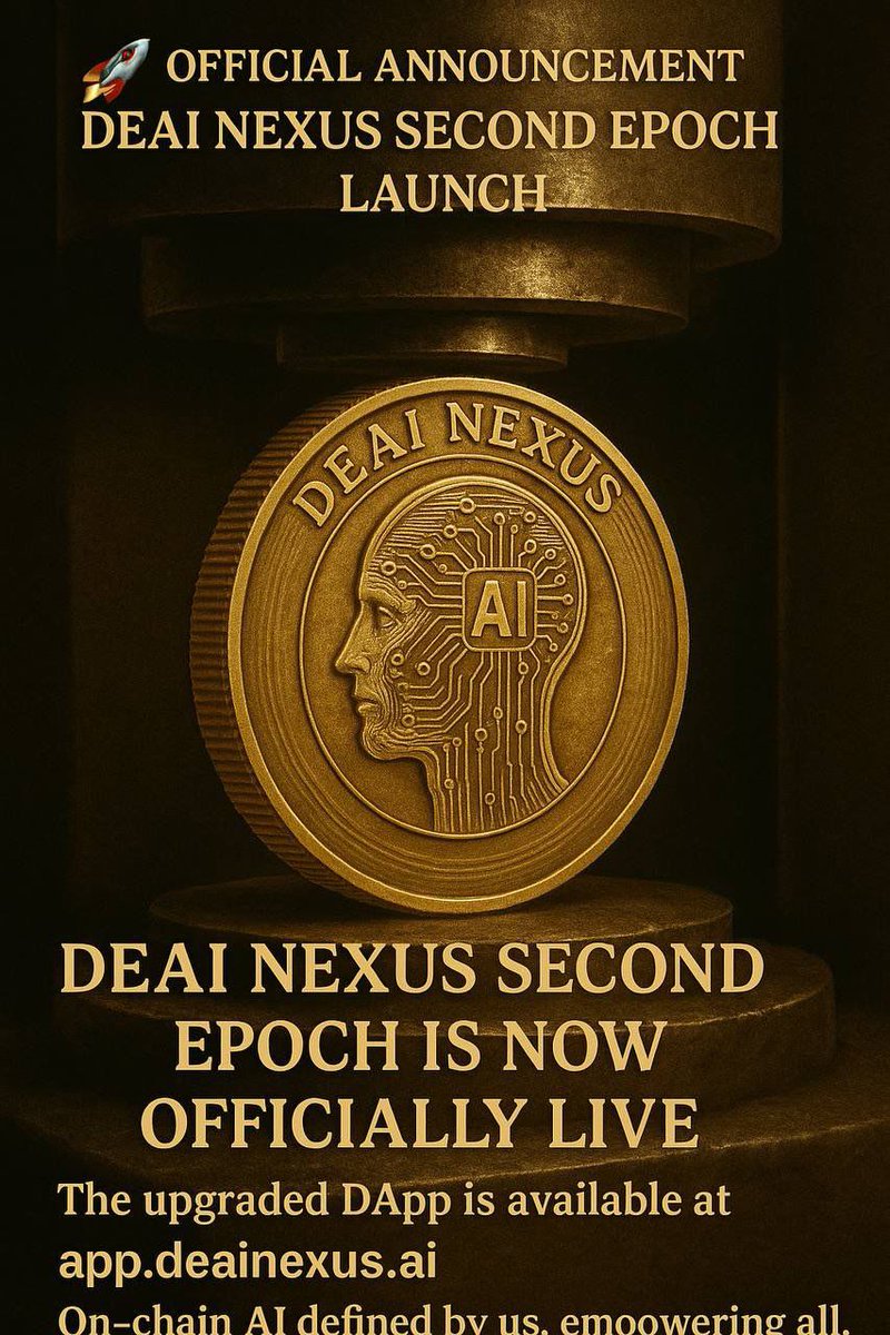 DeAI_Nexus's tweet photo. DeAI Nexus Second Epoch is now LIVE!
Access the upgraded DApp :https://t.co/1WkT8z44YA
On-chain AI defined by us, empowering humanity.
#DeAINexus #OnChainAI #Blockchain40 #AIxBlockchain https://t.co/GAkIGVJUmS