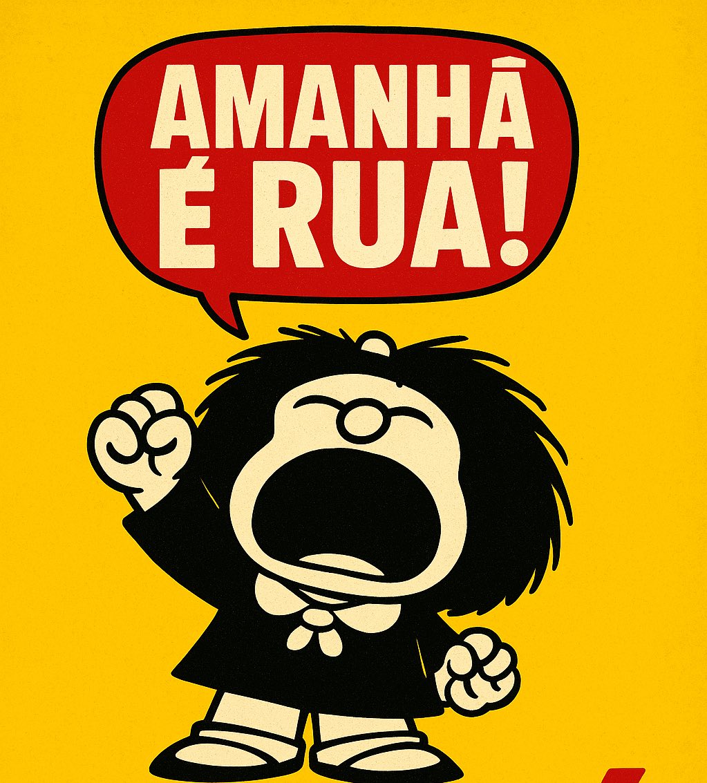 Bora mostrar que quem manda é a gente, não os engravatados da blindagem.
📢 Amanhã é rua, é luta, é pressão popular!