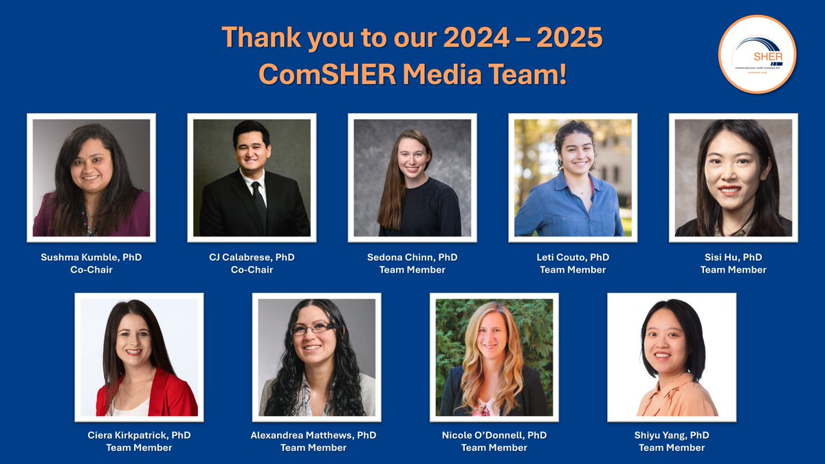 As we transition to a new term, we wanted to thank our 2024-2025 ComSHER Media Team for their service to the division. Thank you!