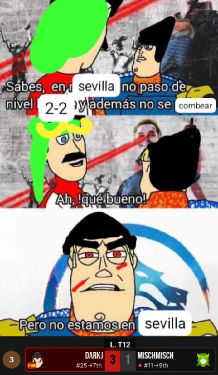 top 8 en el sherrymierda cumpliendo con el deber de jugar 5 veces mejor fuera que dentro de sevilla, bastante orgulloso de la win a rizu que la llevaba buscando desde que entré a la comu hace casi 3 años