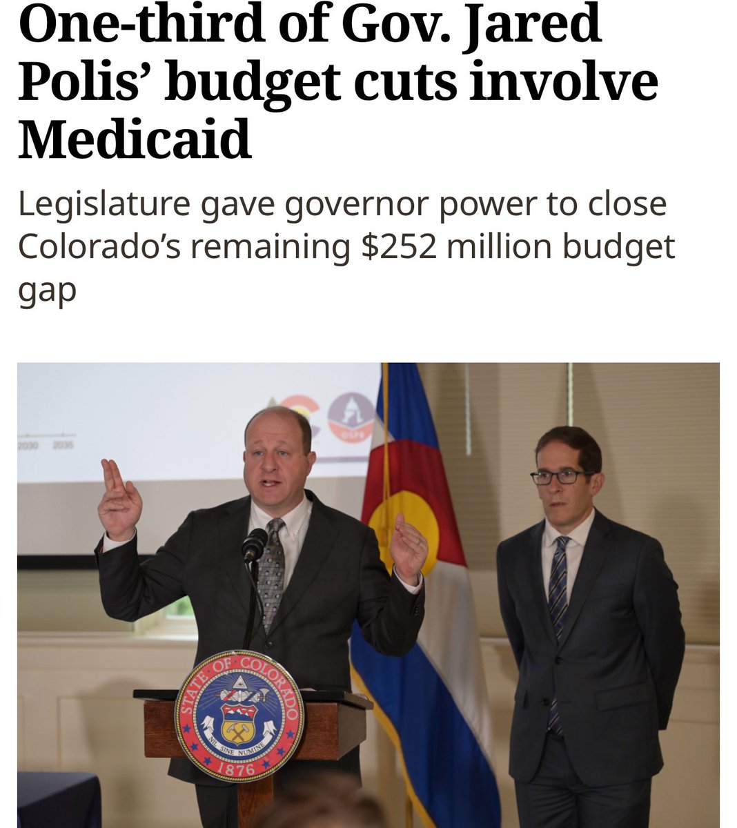 cologop's tweet image. Gov. Jared Polis just slashed $79M from Medicaid (that’s ONE-THIRD of the total cuts!) to plug the gap. And now, everyday Coloradans, kids with autism, low-income families, rural hospitals are paying the price.

CO Dems screamed about H.R. 1’s damage, but it’s these state cuts,…