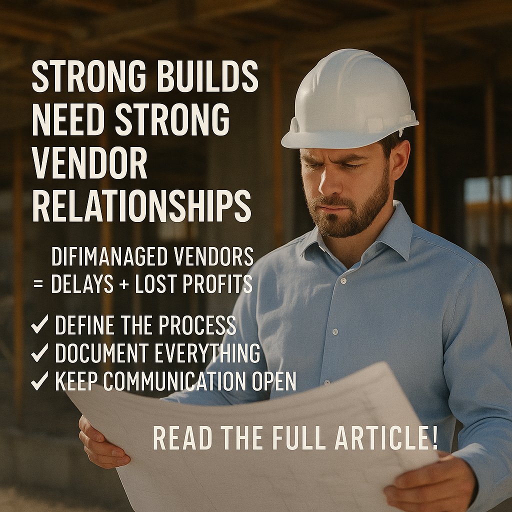talk2cc's tweet image. Strong builds need strong vendor relationships.
 🛠️ Mismanaged vendors = delays + lost profits.
✅ Define the process
✅ Document everything
✅ Keep communication open
👉 Read the full article! &amp;gt; na2.hubs.ly/H01ccLb0
#completecontroller #constructionbiz #smallbusinessowners