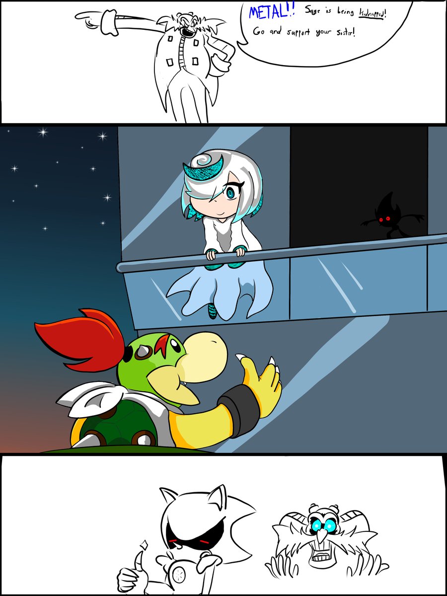Wrong Kind Of Support

#BowserJr #SageRobotnik #MetalSonic #Eggman #fanart #comic