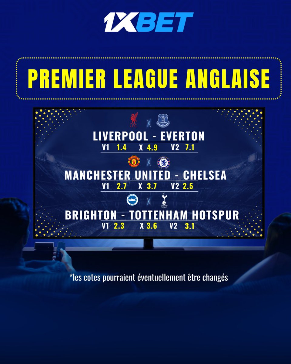 1xbet_mali's tweet photo. ⚽️ Les grands rendez-vous de la semaine en Premier League !
💬 Partage tes pronostics dans les commentaires !
#1xBet #PremierLeague #Liverpool #Everton #ManUtd #Chelsea #Brighton #Tottenham #FansFootball https://t.co/OSj6FD9E40