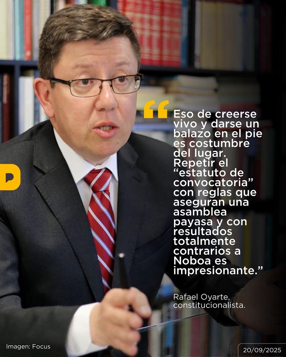 El constitucionalista, Rafael Oyarte, cuestionó el nuevo decreto de Daniel Noboa al considerarlo un error político que podría volverse en su contra. Señaló que la repetición del estatuto de convocatoria abre paso a una Asamblea con resultados adversos para el Presidente.