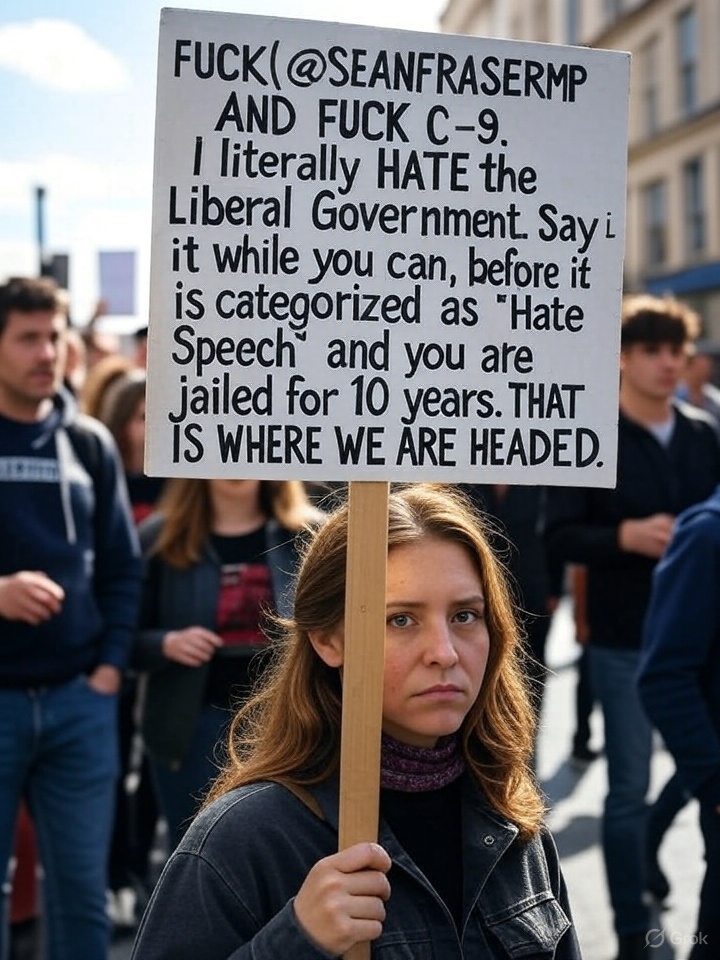 The Buck You Will (@thebuckyouwill) on Twitter photo FUCK @SEANFRASERMP AND FUCK C-9.
"I literally HATE the Liberal Government."
Say it while you can, before it is categorized as 'Hate Speech' and you are jailed for 10 years.
THAT IS WHERE WE ARE HEADED. FUCK @SEANFRASERMP AND FUCK C-9.
"I literally HATE the Liberal Government."
Say it while you can, before it is categorized as 'Hate Speech' and you are jailed for 10 years.
THAT IS WHERE WE ARE HEADED.