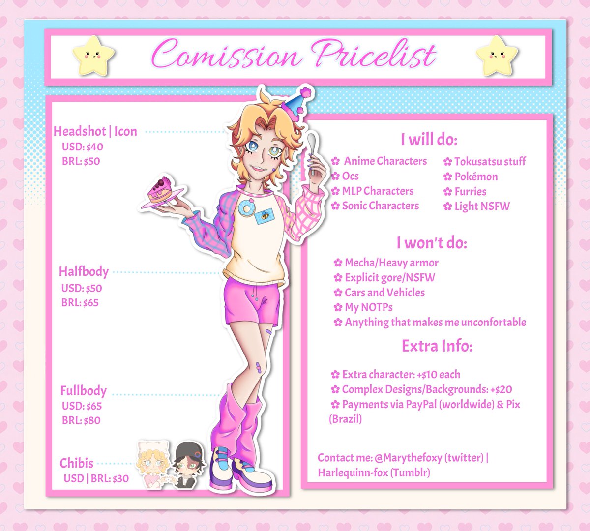 🌟 C0MISSION PRICELIST🌟

Shares are appreciated! For any questions, please read this thread 🧶