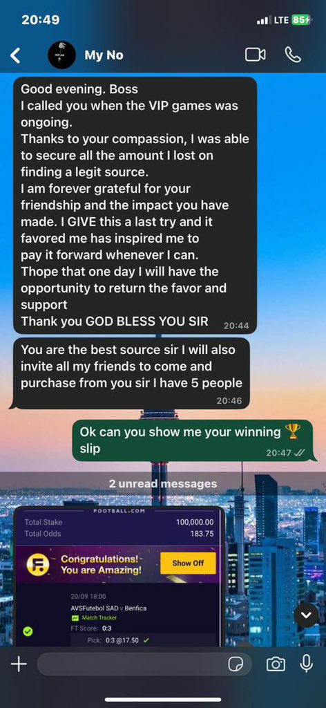 HERE IS A TESTIMONY FROM OUR NIGERIA CLIENT ✅🔥 THIS IS A CLEAR PROOF THAT WE ARE GIVING OUT LEGIT WINNING TIPS DAILY 💯🎯 DO NOT MISS OUT, JOIN NOW AND START CASHING OUT WITH US 🚀💵

GUYS DON’T MISS TONIGHT FIXED KINDLY INBOX 📥 LET MAKE A DEAL 👇👇

WA. +234 814 330 1441🤝✅