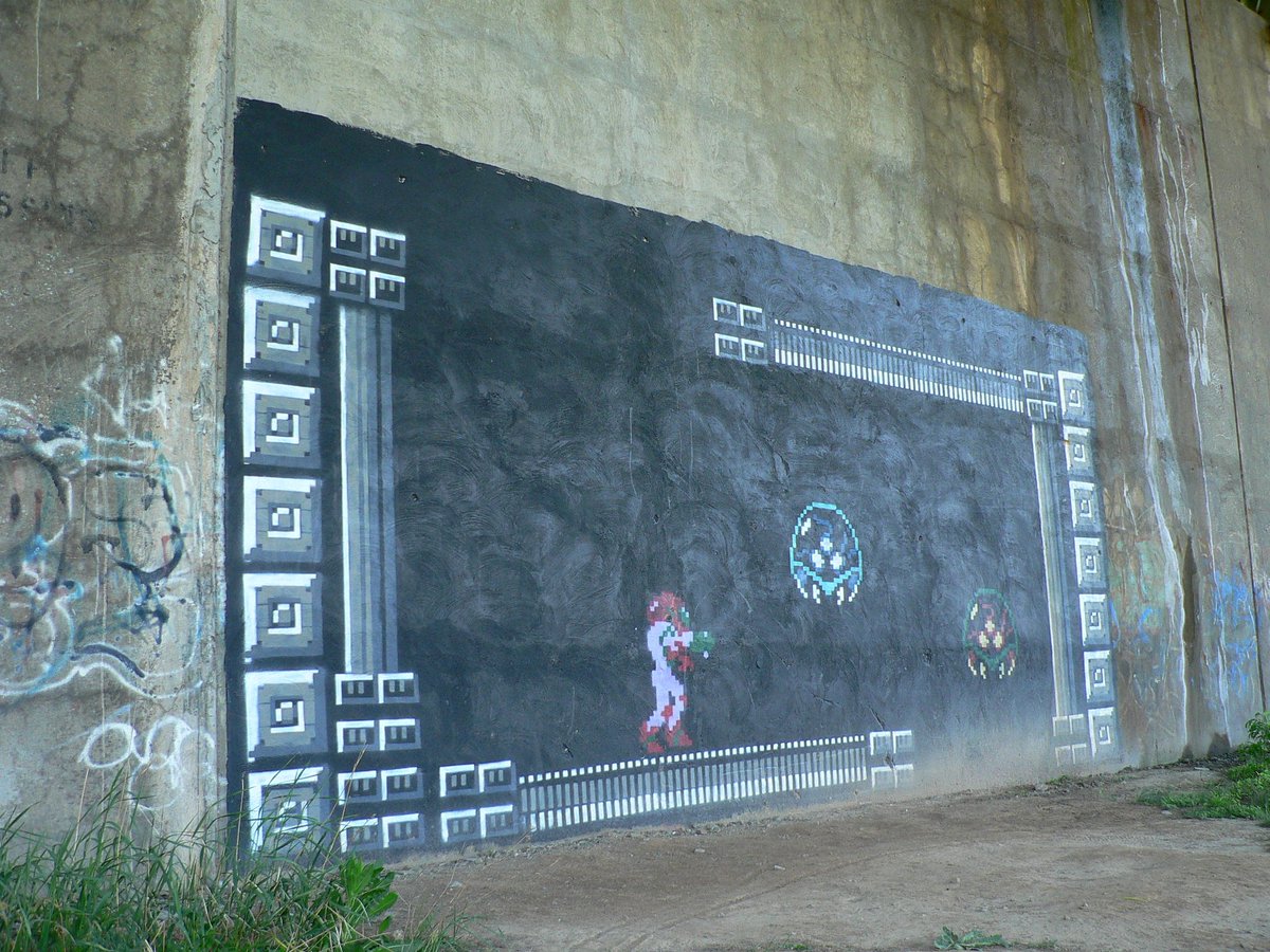 Metroid street art.