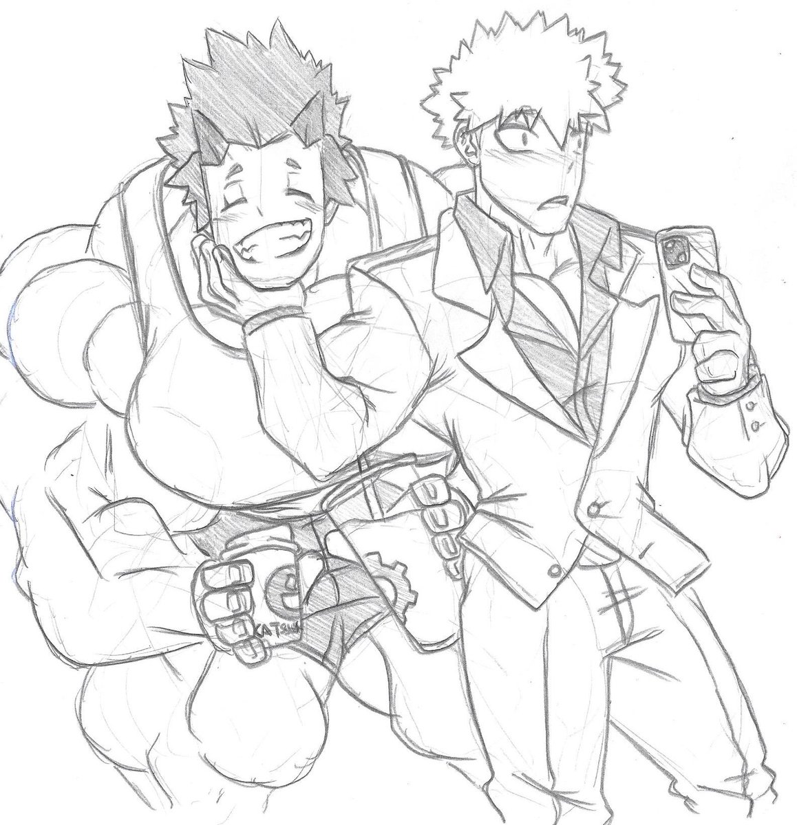 Himbo Kirishima getting a coffee for his CEO husband and a protein shake for himself, when Katsuki held out his hand for his morning coffee, his himbo husband didn't understand the message.