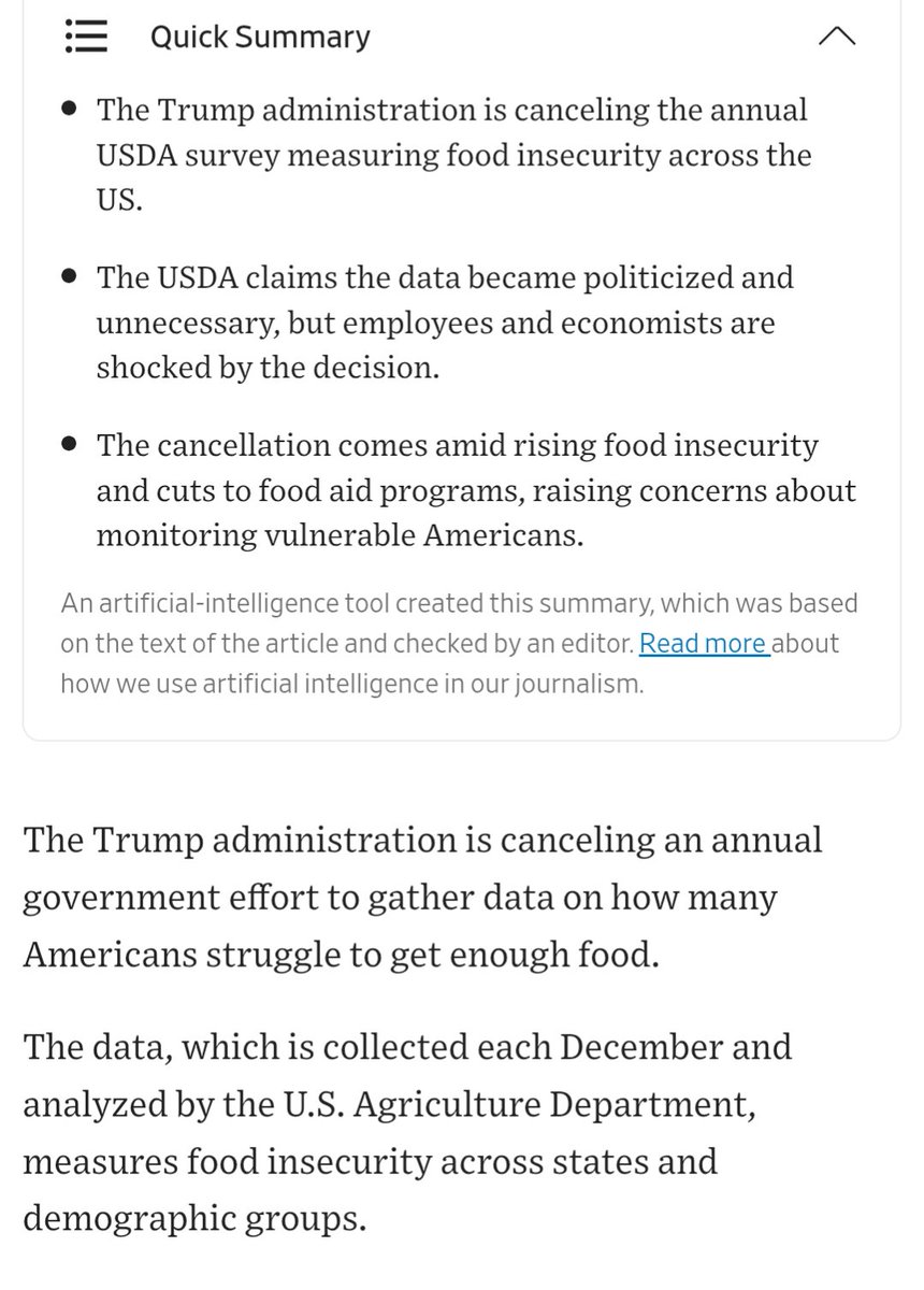 Brilliant! 
Cut funds for food and then stop tracking hunger. 
No more hunger. Fixed it!! 🧐🫤🙄
wsj.com/economy/trump-…
