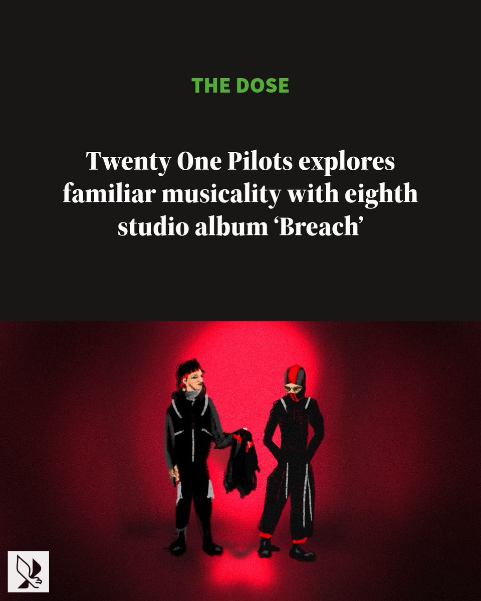 THE DOSE: Twenty One Pilots explores familiar musicality with eighth studio album ‘Breach’ 

📝: <a href="/izzybeltran24/">Ismael Beltran</a> 
🖼️: @the_victoriam 

Read more: buff.ly/8KpBULd