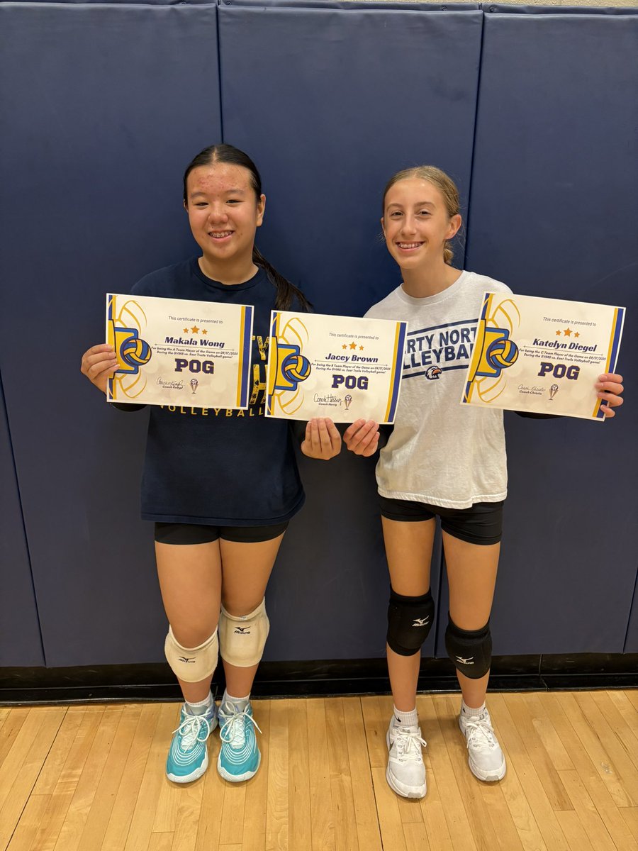 SVEagleVB's tweet image. SVMS had our first game last Wednesday against East Trails.A and B won and C team split!  Here are your POG: A team: Makala, B team: Jacey, and C team: Katlyn!  Congrats, and we will see you back on the court Monday!