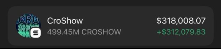Markshave01's tweet image. #CroShow is skyrocketing 🚀🚀 printing massive profits on my alpha Telegram group 🚀💰🚀

If you’re in my TG group, your copy trades would have been on the same profit as I am.

Ca: 9tTRFq88NeZFpD2DcSZDMEvkvHtLivBeYd1w5Chfpump