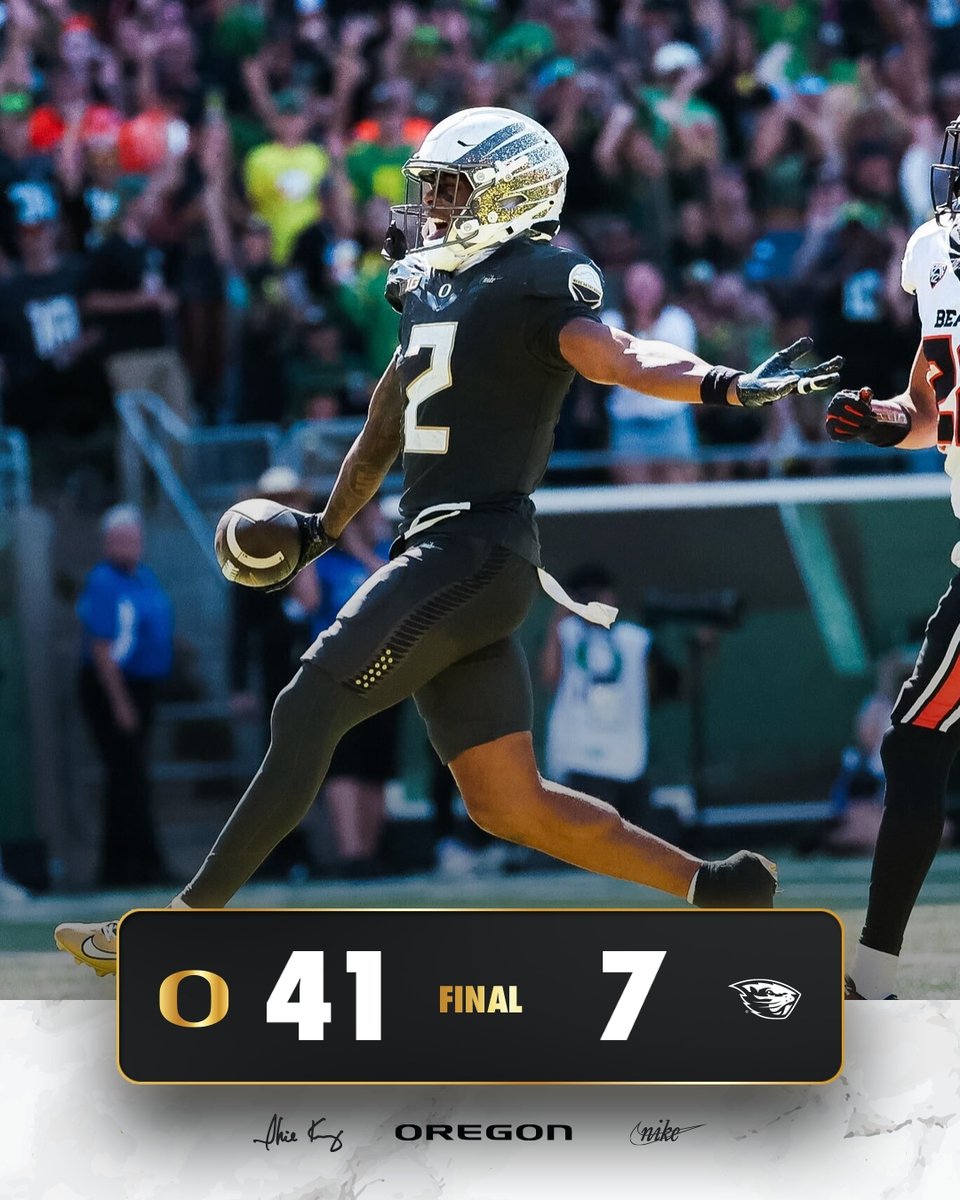 oregonfootball's tweet image. Mighty Oregon.

Ducks extend the nation&apos;s longest active nonconference home winning streak to 37 games. 

#GoDucks
