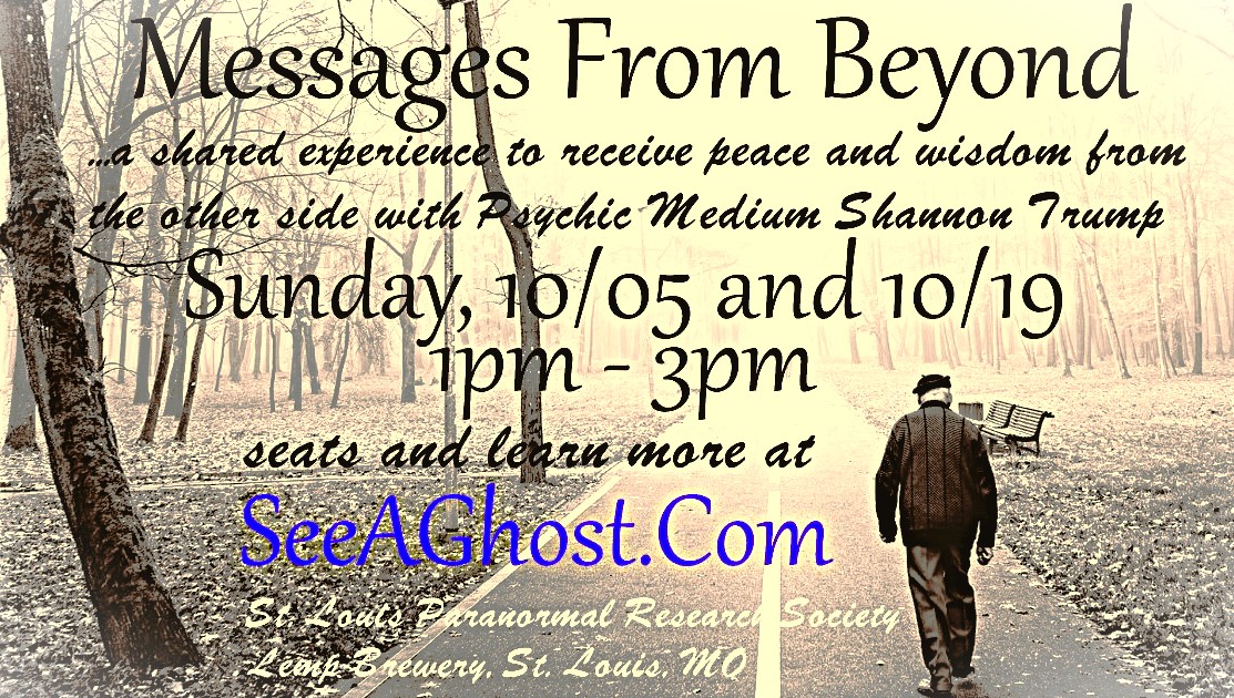SeeAghost.com
facebook.com/STLPRS
#seeAghost #paranormal #psychicmedium #psychicreading #StLouisMQ #LempBrewery